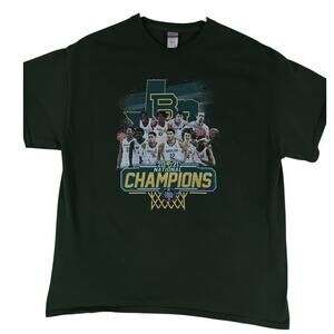 Baylor University Bears 2021 National Champions T-Shirt Mens XL Green Basketball